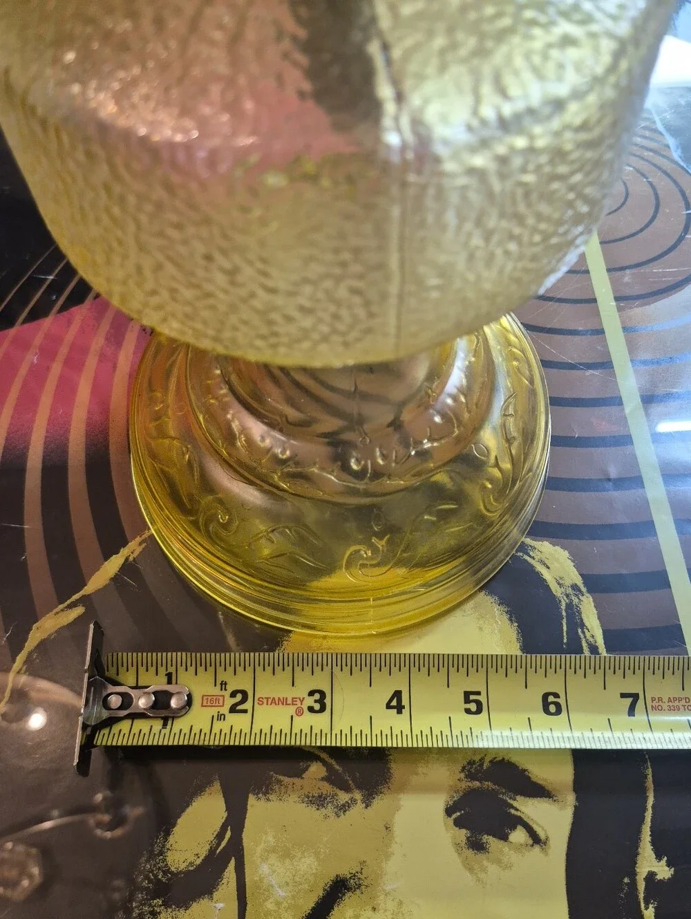 Amber Glass Oil Lamp - Decorative Home Accent